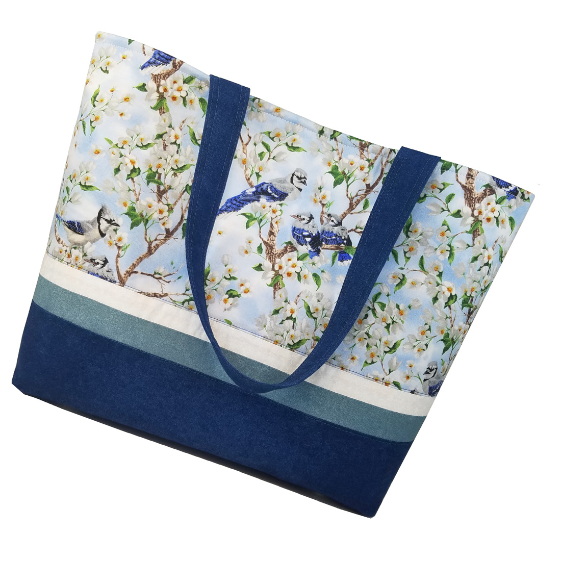 Spring Blue Birds Tote