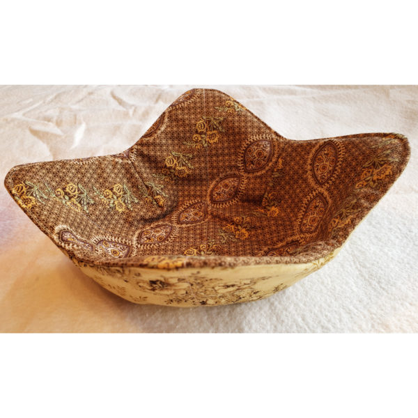 gold n brown microwave bowl cozy