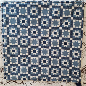 Blue quilt patterned pot holder